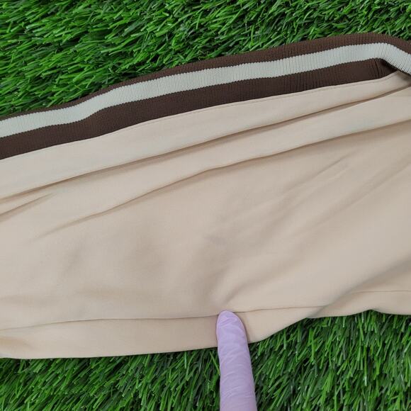 Vintage 90s MOD Track Jacket Large 23x25 Beige Brown - Picture 4 of 16